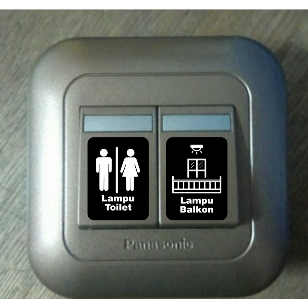 Stiker Label Saklar Penanda Lampu | Stiker Switch Lampu | Stiker Hitam Tulisan Putih | Stiker Label 