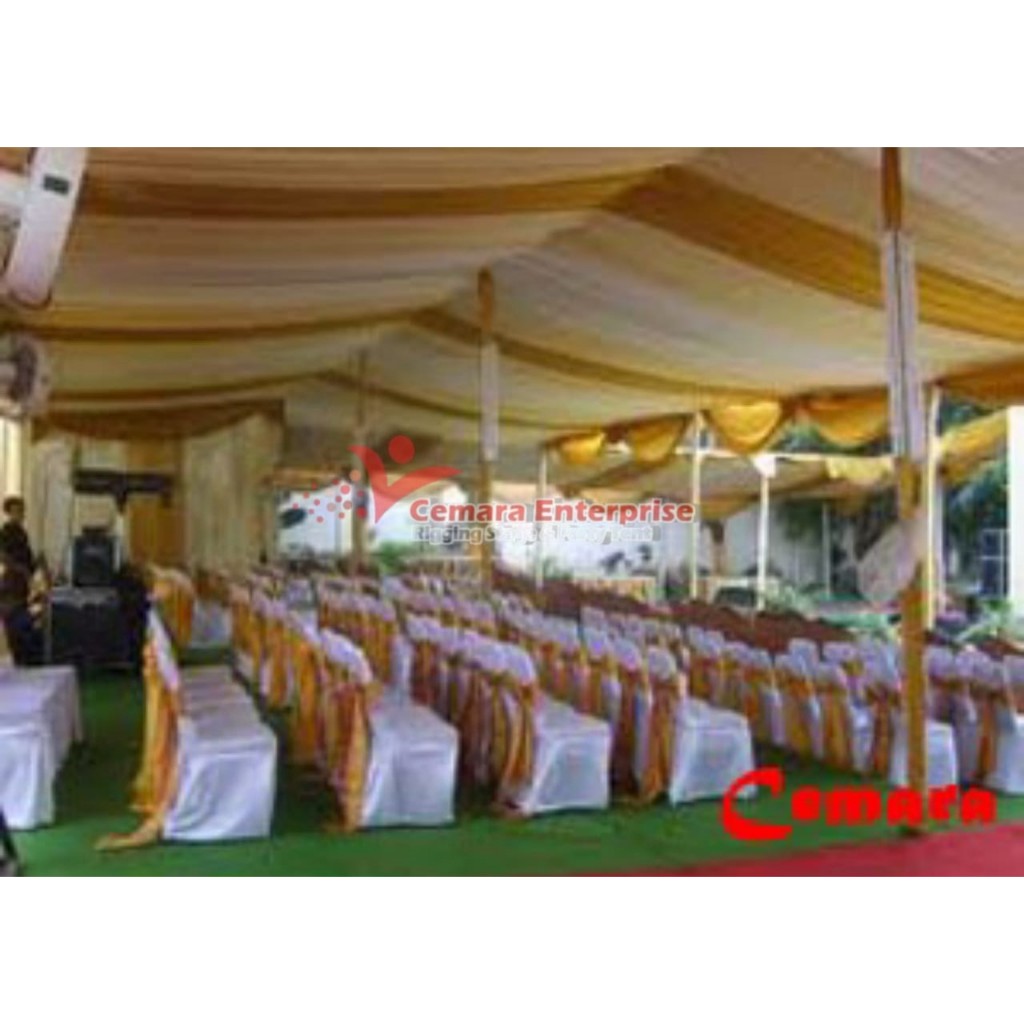 jual tenda dekorasi / tenda pesta ukuran 8m x 12m paket lengkap