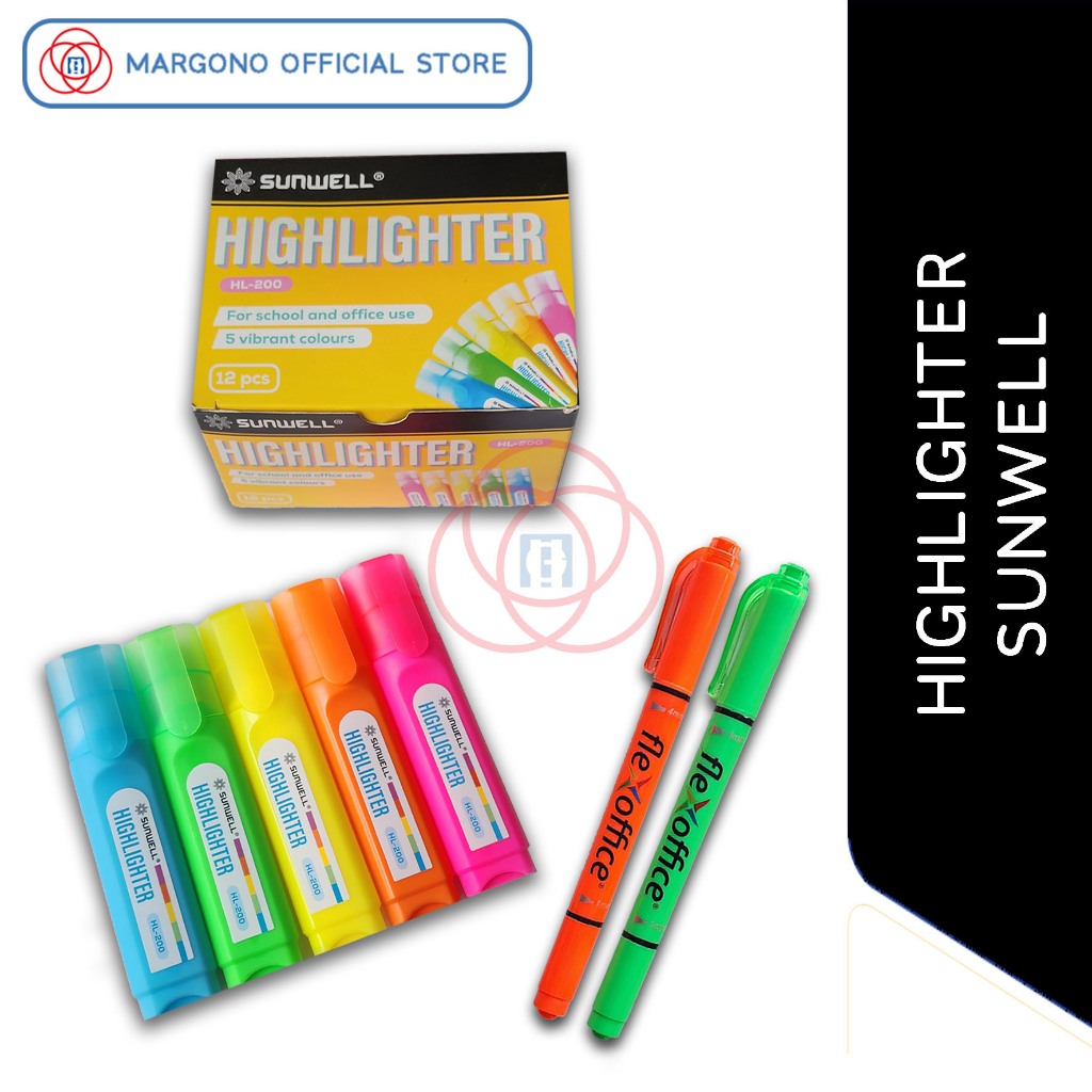 

Sunwell Highlighter Penanda Berwarna HL-200 / Twin Highlighter FO-HL01