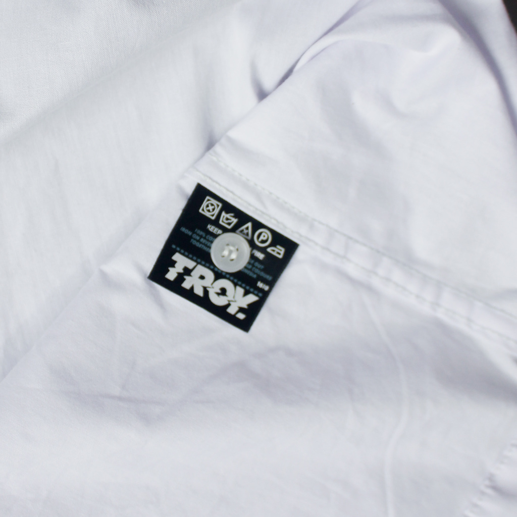 Troy Company Short Shirt White Chemise - Kemeja Polos Lengan Pendek Pria Putih KMJ 2939