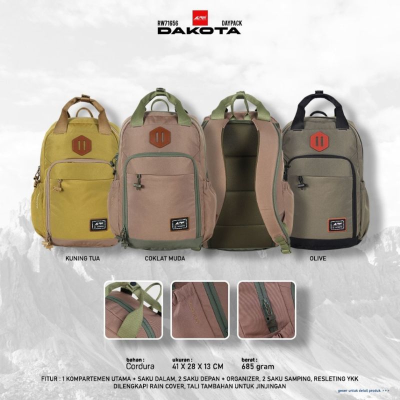 Ransel Pria Wanita 25L DAKOTA AREI OUTDOORGEAR - DAYPACK REI PRIA WANITA DAKOTA - TAS PUNGGUNG AREI 