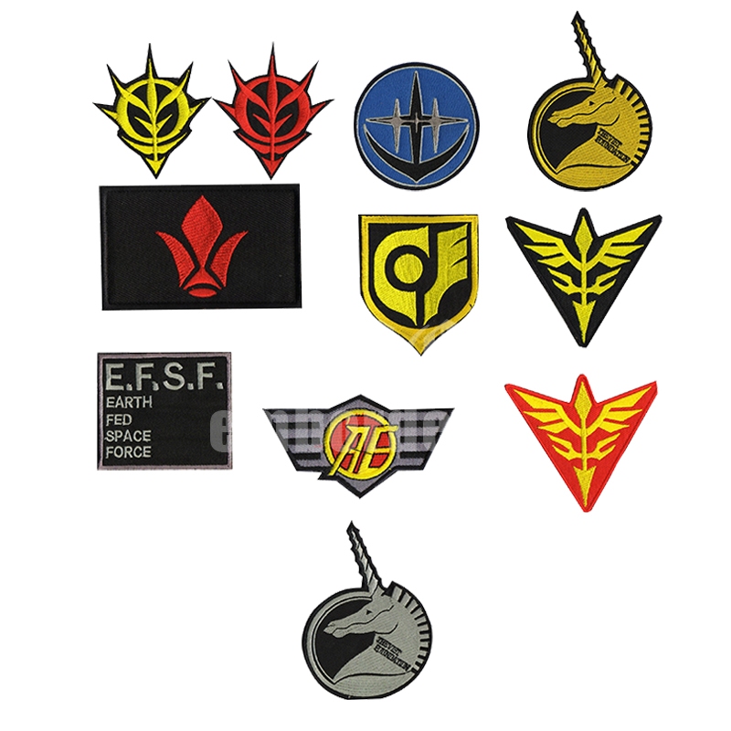 gundam unicorn logo embordery patch Embroidered Patch. bordir logo lem setrika langusng tempel
