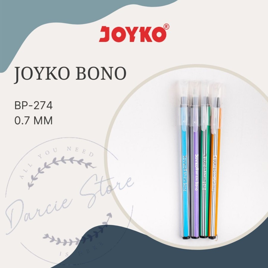

BALL PEN JOYKO BP-274 0.7MM PULPEN JOYKO BP-274 BONO TINTA HITAM 0.7MM