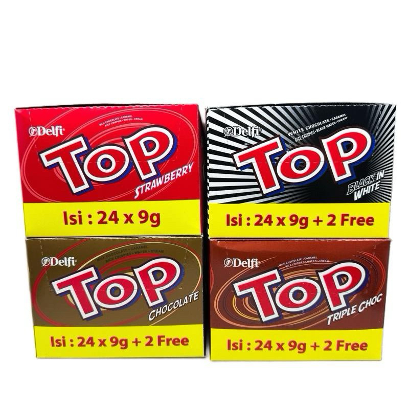 

TOP DELFI 1 PACK ISI 26PCS (KECUALI STROBERI) RASA STROBERI, BLACK IN WHITE, CHOCOLATE, TRIPLE CHOC Snack Biskuit Wafer Cemilan