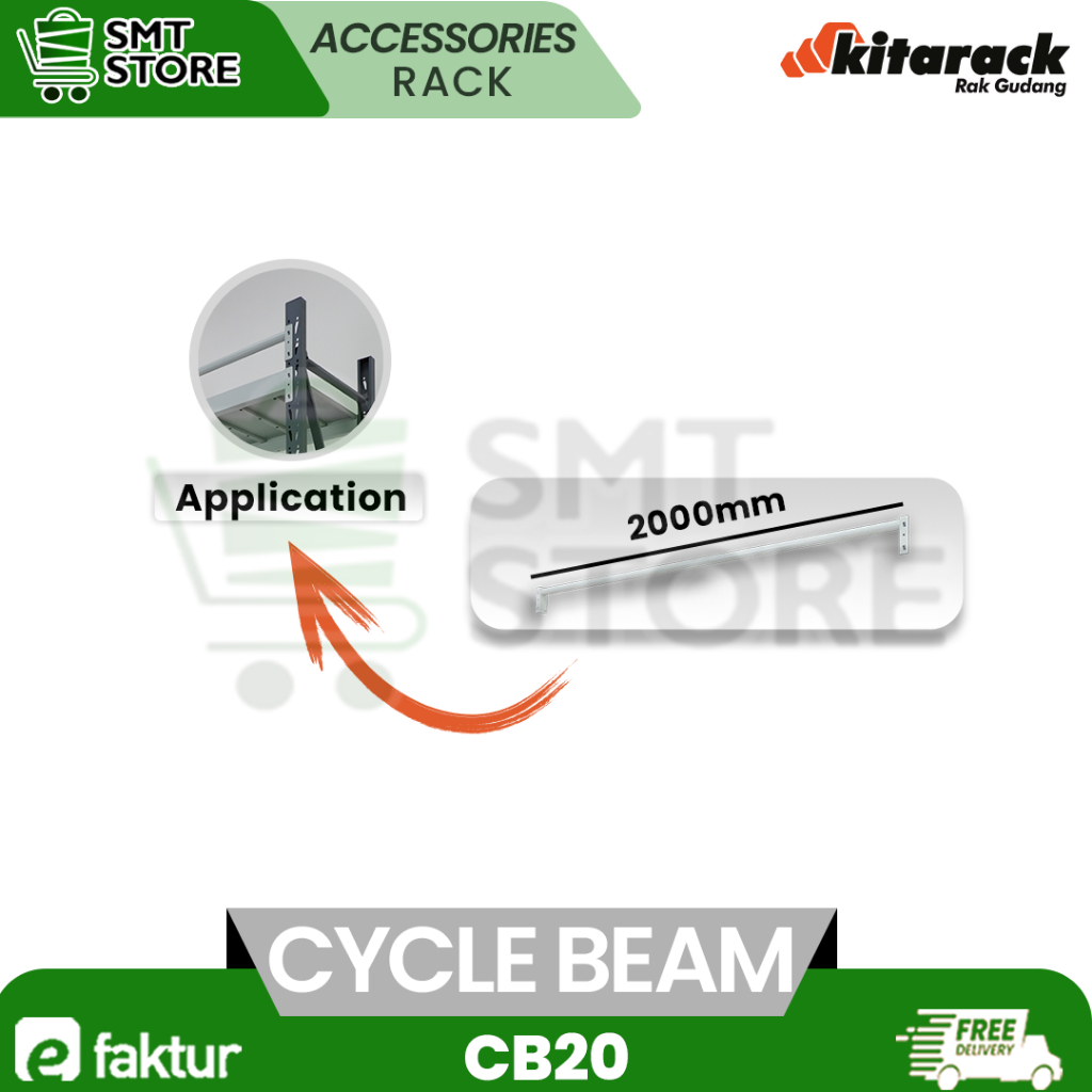 KITARACK Rak Gudang Accessories Cycle Beam 2 Meter CB20 Gantungan Rak Serbaguna Hanger Pakaian Panja