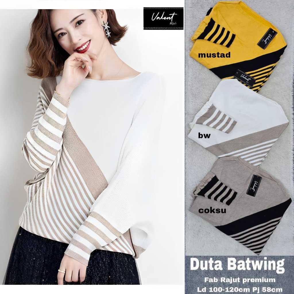 Valent Hijab Duta Batwing Knit Atasan Rajut Wanita