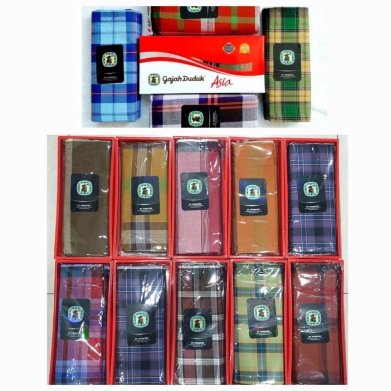 sarung gajah duduk asia merah putih