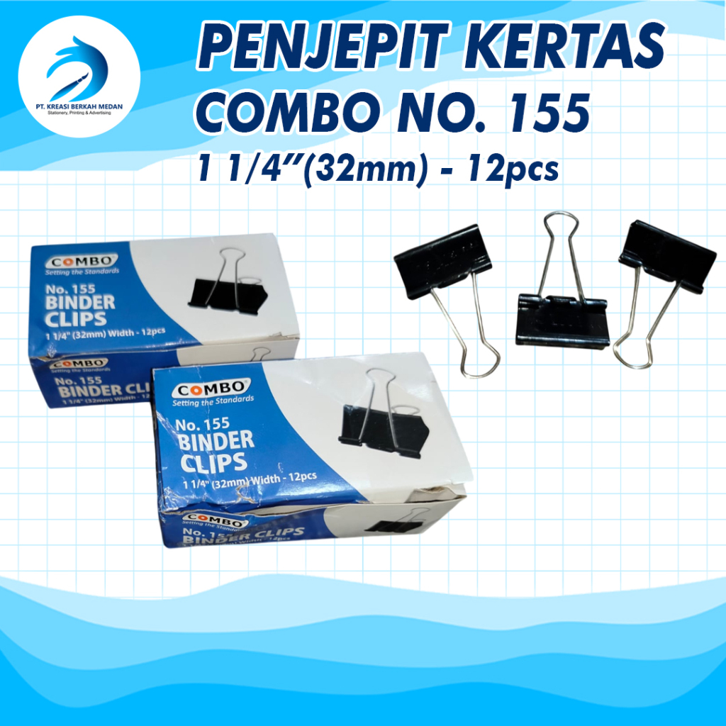 

Binder clipa / klip hitam / klip kecil / penjepit kertas 155 combo