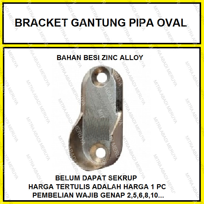 Bracket Pipa Oval Dop Pipa Oval Bracket Pipa Gantungan Baju Dop Hanger