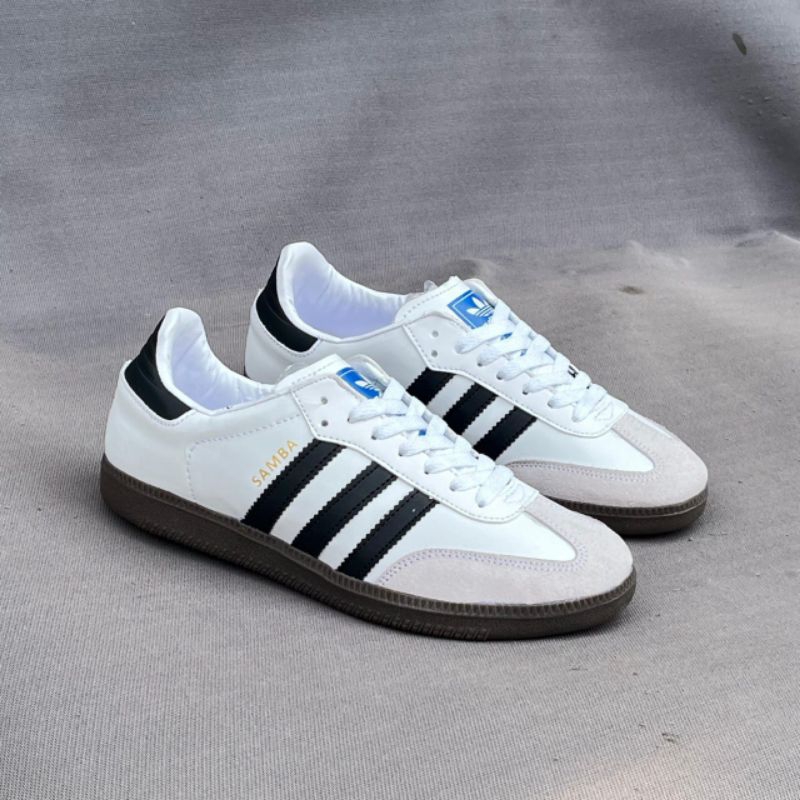 Adidas Sepatu Kombinasi Putih dan Biru Samba