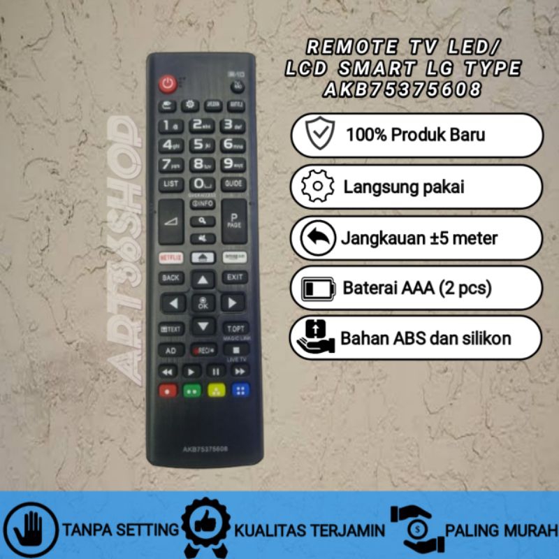 Remot Remote TV LG UHD LCD LED Smart TV AKB75375608