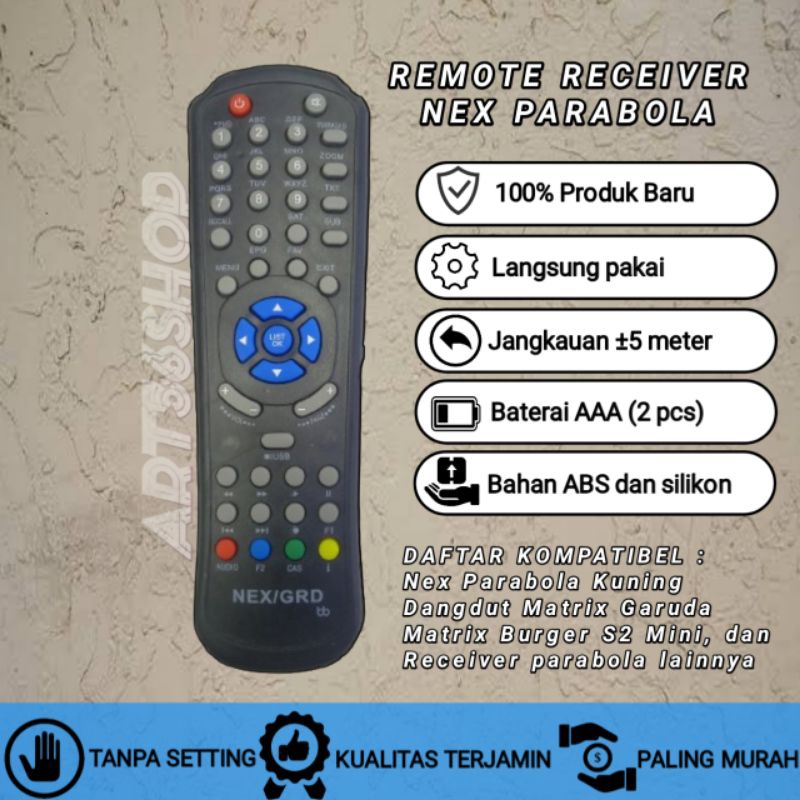 Remot Remote Receiver Parabola NEX Parabola Kuning Dangdut