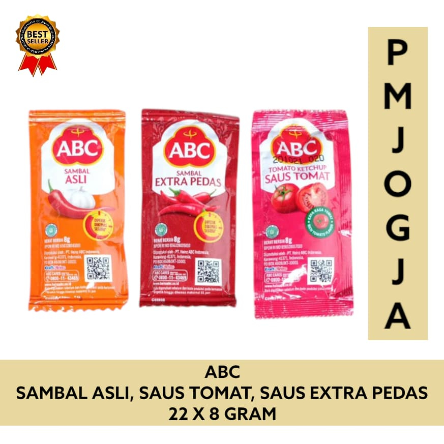 

ABC Saus Tomat Extra Pedas Sambal Asli 8gr x 22 / saos sauce xtra 176gr renteng