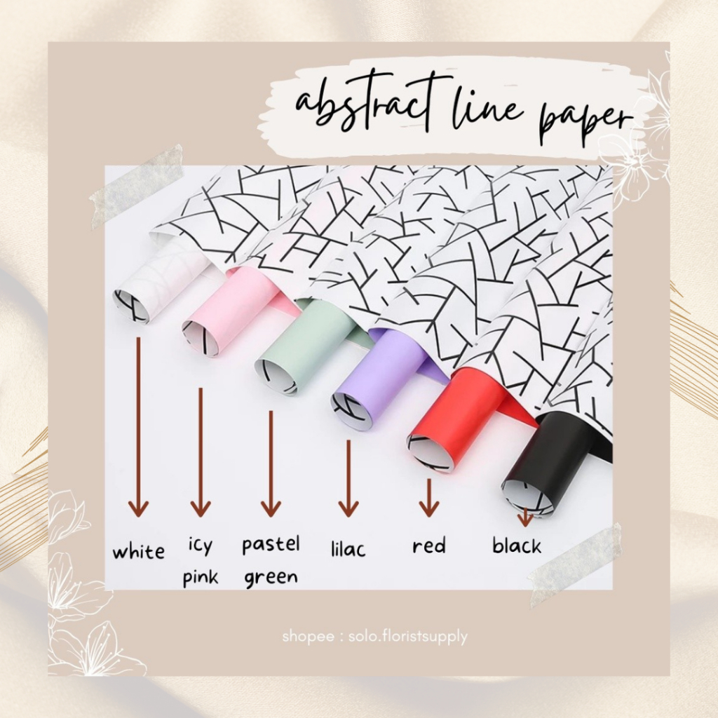 

(ECER) ABSTRACT LINE FLOWER WRAPPING CELLOPHANE WATERPROOF KERTAS BUKET BUNGA BUNGKUS FLORAL WRAP
