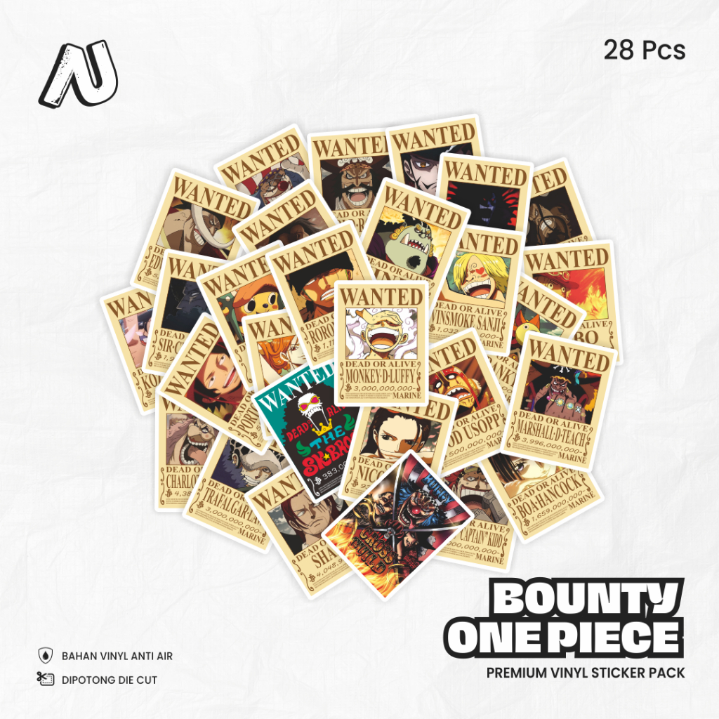 

Sticker Pack Bounty One Piece Stiker Anime Vinyl Waterproof Aesthetic Laptop HP Motor Anti Air