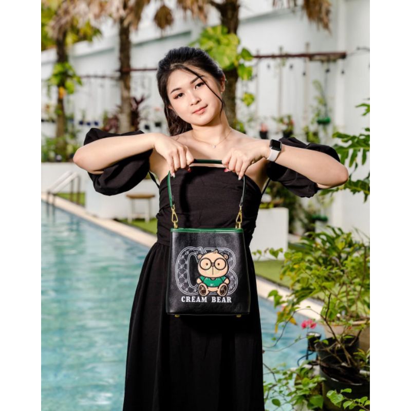 Tas CreamBear import cream bear bag C12322