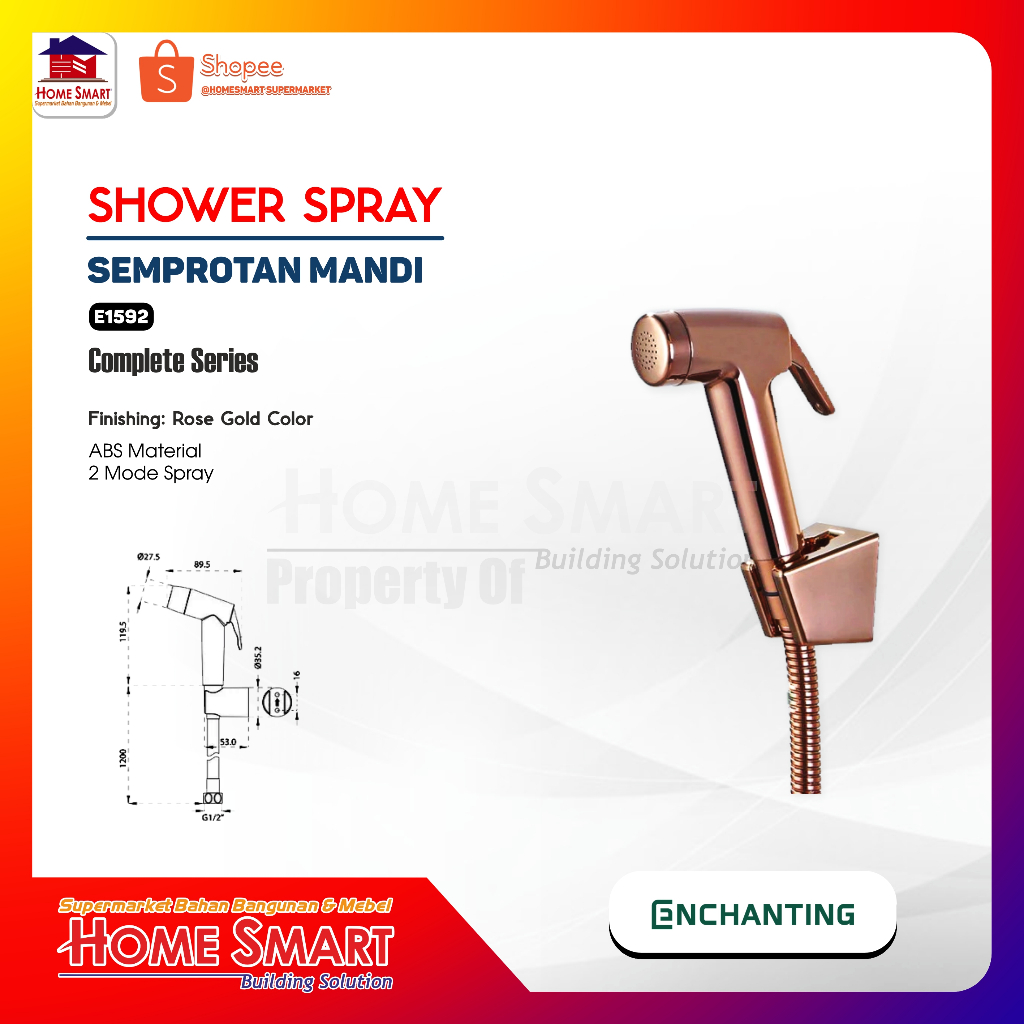 Jet Washer Closet Europe Enchanting Chrome Rose Gold E1592