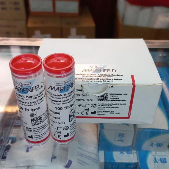 MARIENFELD Tabung Mikro Kapiler Hematokrit - Merah