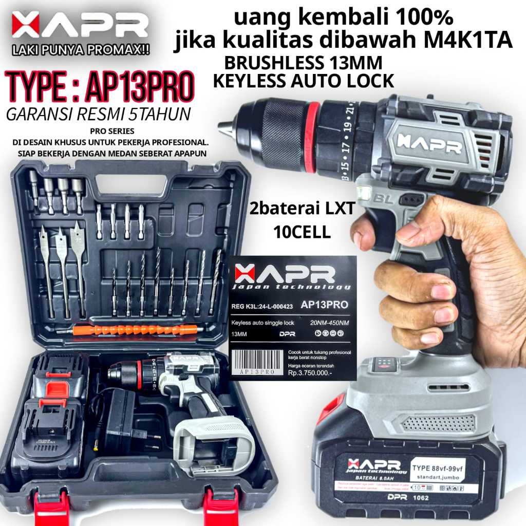 BOR BATERAI BOR LISTRIK BOR TANPA KABEL MESIN BOR CORDLESS APR AP13PRO AP34+ AP85+ AP24+ AP21+ AP12+