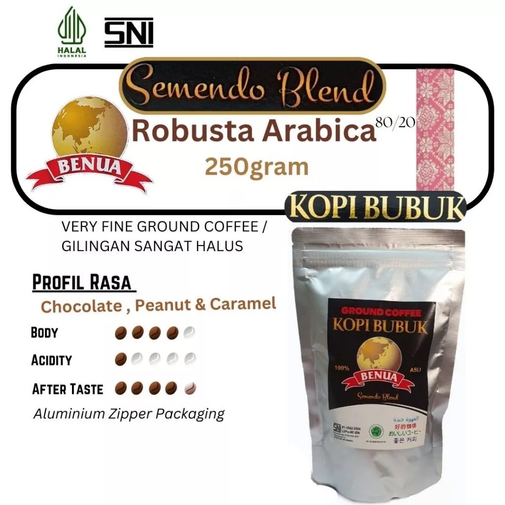 

Kopi Bubuk Semendo Blend Benua (Arabika & Robusta) 250gr