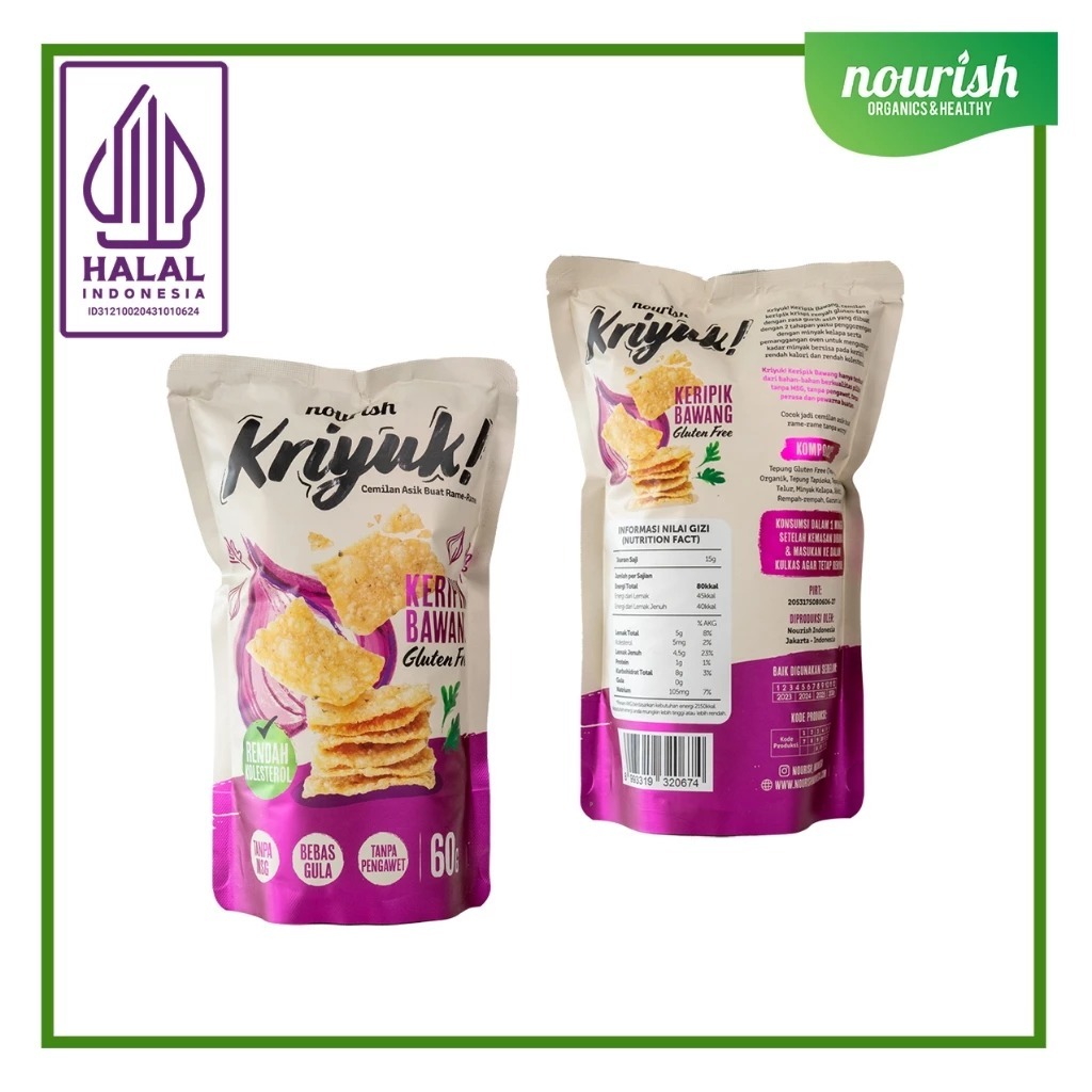 

KRIYUK! Keripik Bawang Gluten Free Rendah Kolesterol, NO MSG 60gr