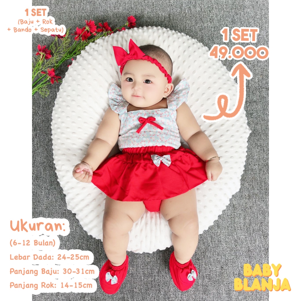 Baju Bayi Perempuan 6 12 Bulan Nayyira Set