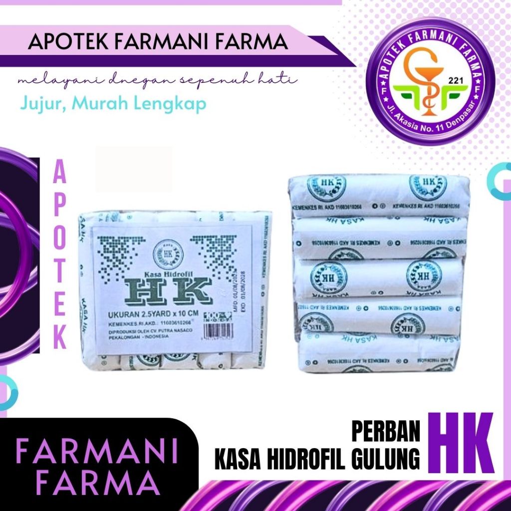 PERBAN GULUNG HK / 10CM / 5CM / KASA PERBAN / PERBAN LUKA / PEMBALUT LUKA