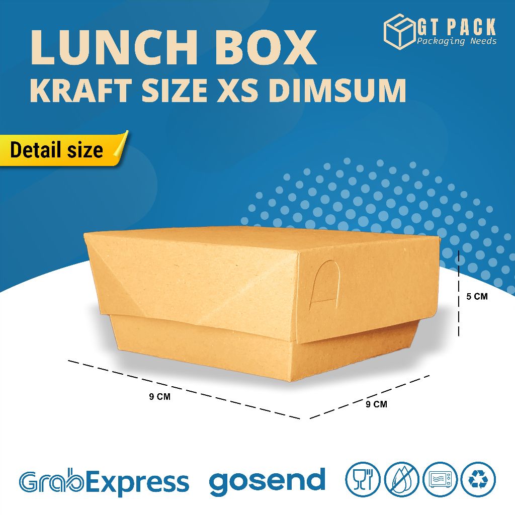 Lunch Box / Dimsum Box / Dus Dimsum / Kemasan Dimsum Size XS DIMSUM | Eco Kraft Laminasi 290 gsm