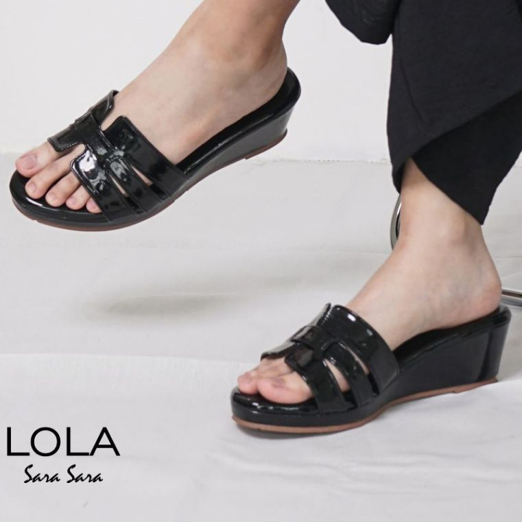 Sara Sara LOLA sandal selop wedges wanita sendal wedges cewek cantik