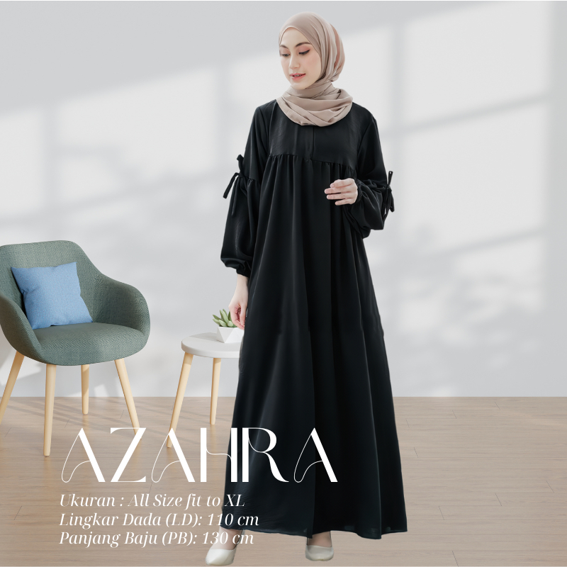 Gamis Kekinian AZAHRA Crepe Premium Baju Gamis Terbaru 2025 Lebaran Wanita Dress Muslim Kondangan Re