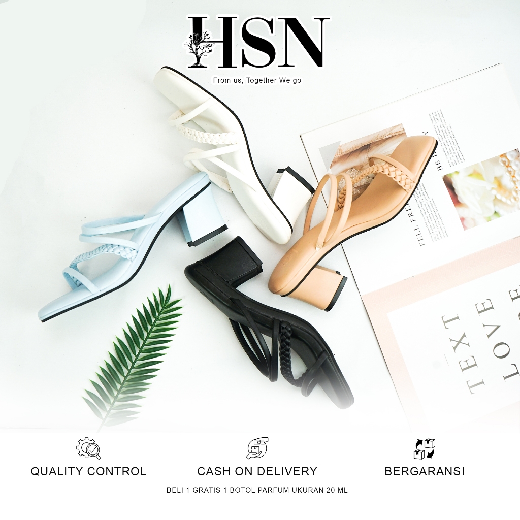 HSN Sandal Layla Hels Wanita 5 Cm | Beli 1 Gratis 1 Parfume