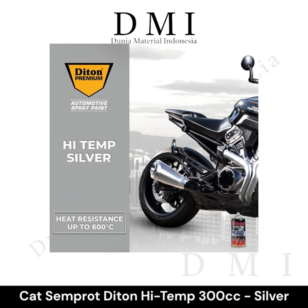 Pilox DITON HI-TEMP SILVER 300cc | Pilok Cat Semprot 300ml Anti Panas | Pylox Spray Paint | Pewarna 