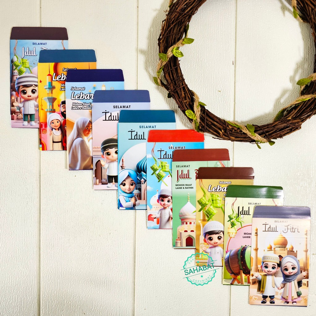 

50PCS AMPLOP ANGPAU LEBARAN IDULFITRI MOTIF KARAKTER MUSLIM MEDIUM AMPLOP LUCU AMPLOP MURAH