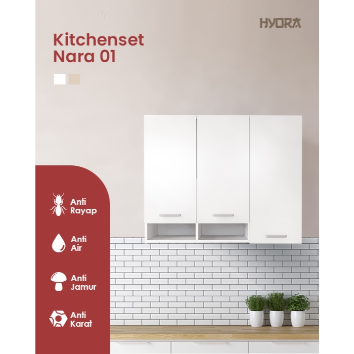 Kitchen set Minimalis uPVC Nara 2, 3, & 5 Pintu Anti Air, Rayap, Jamur