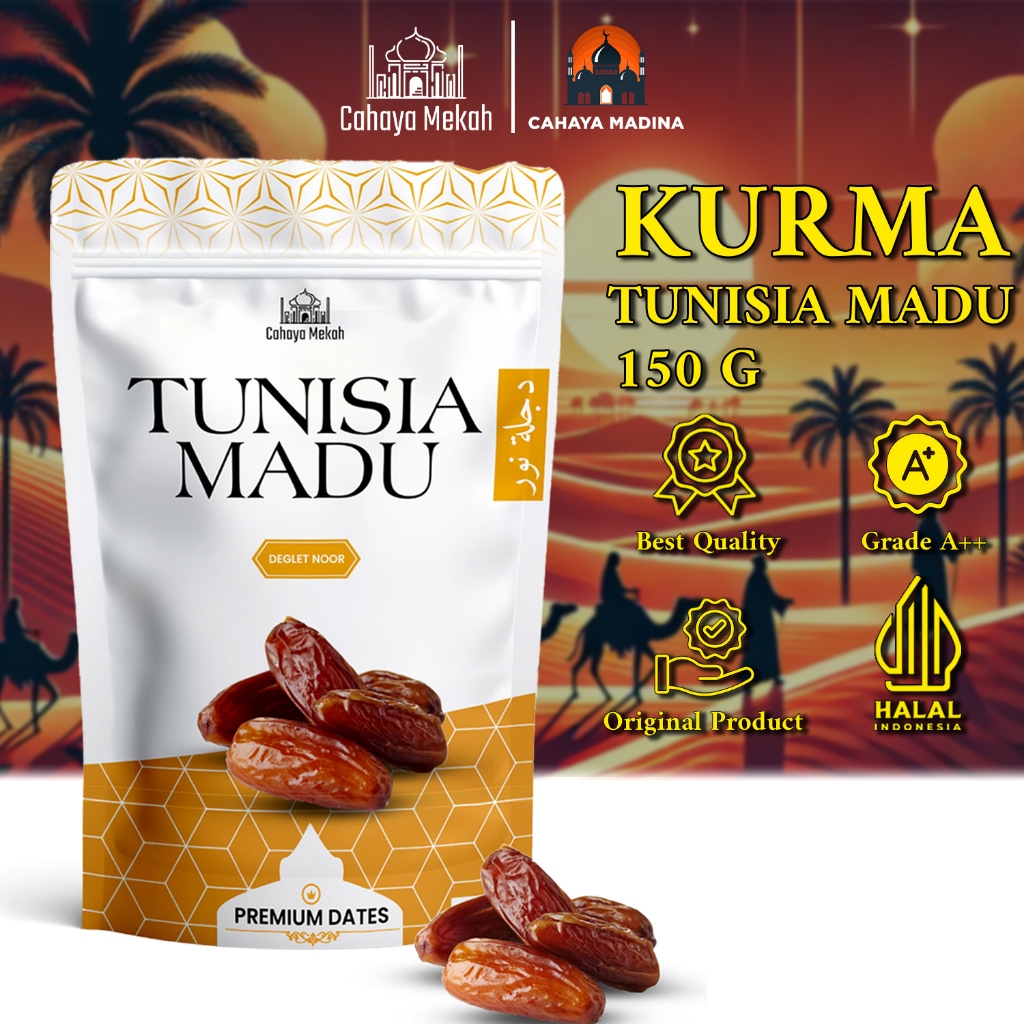 

Cahaya Mekah Kurma Madu Tunisia 150g fresh / Kurma Tunisia Madu Pouch 150gr