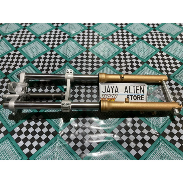 Shock Shockbreaker Depan Motor NINJA RR Old Mitsuyo Bottom Silver Dan Gold As Crom Krom Pnp CB GL MP