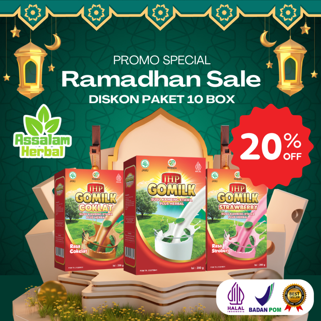 

PAKET RAMADHAN GOMILK Susu Kambing Etawa Plus Herbal Nutrisi Booster Lancar Puasa Sebulan Penuh