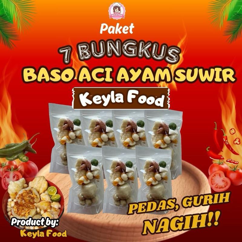 

7 Bungkus Baso aci ayam suwir