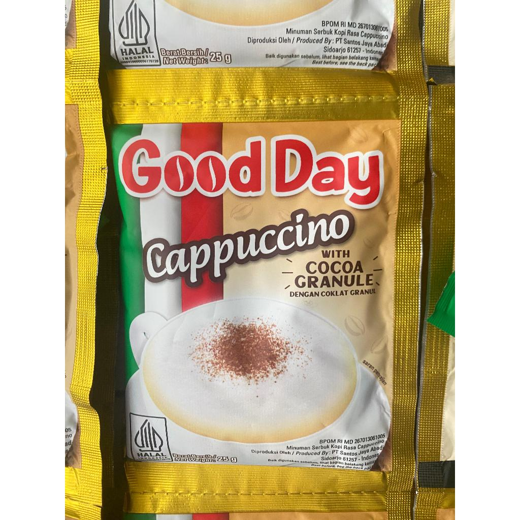 

Good Day Cappuccino Cocoa Granule Renceng 10 Pcs / 10 Sachet