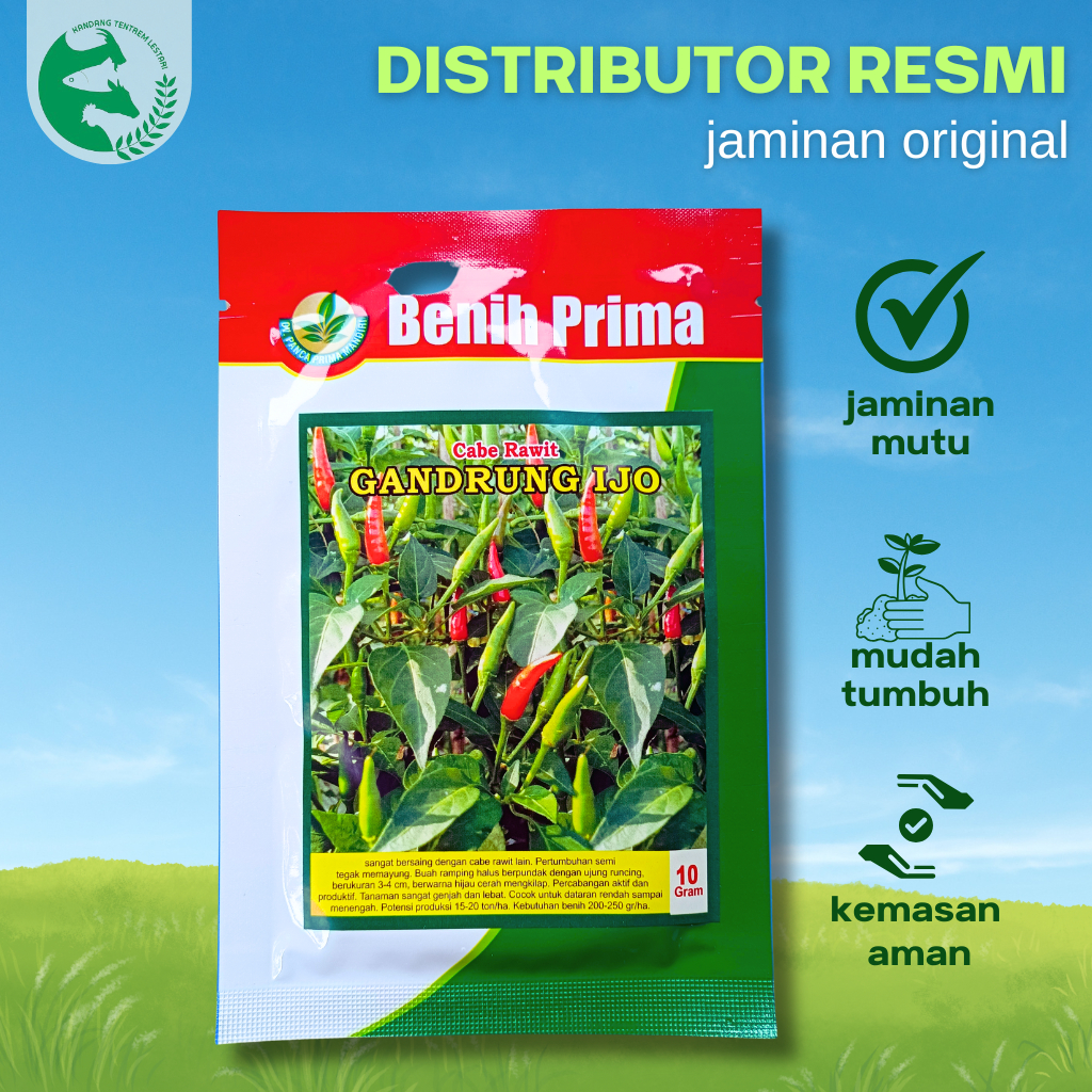 Benih Cabe Rawit GANDRUNG IJO 10 gram Cap Benih PRIMA Unggul Lebat Lokal Tahan Virus