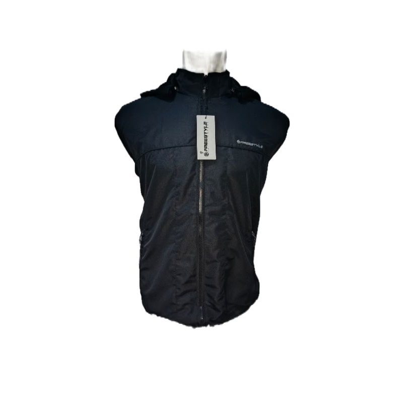 Jaket freestyle bolak balik unisex jaket anti angin warna hitam size jumbo