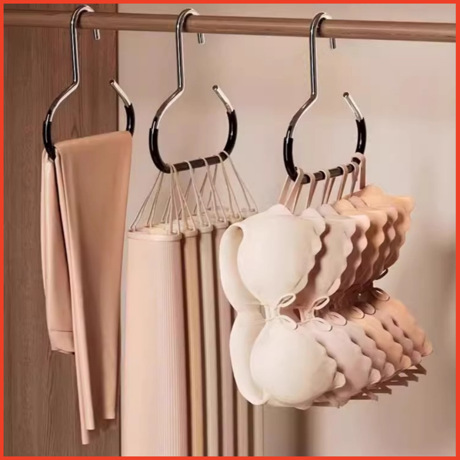 Rak Gantung Pakaian Dalam Alat Penyimpanan Rompi Multifungsi Rak Pengeringan Kait Lingkaran Tebal Le