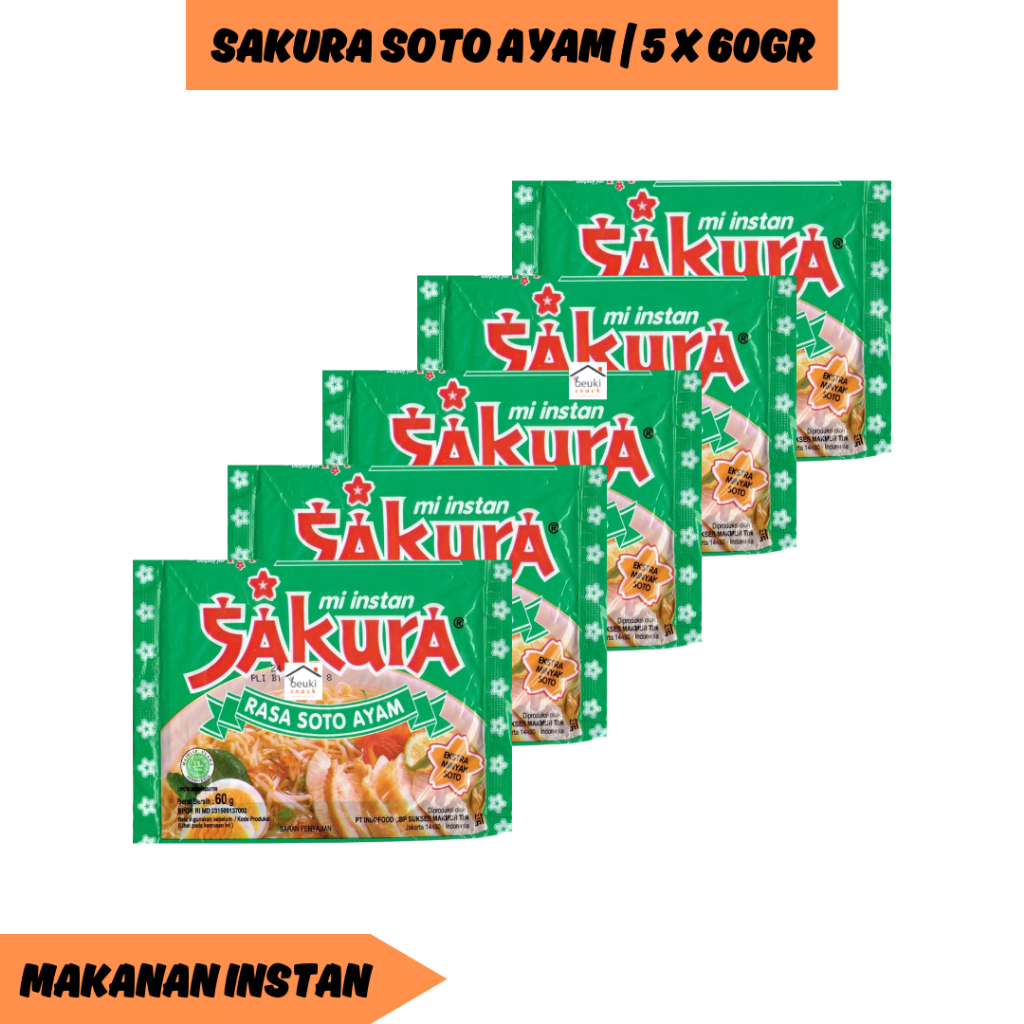 

5PCS Sakura Mie Instan Kuah Rasa Soto Ayam