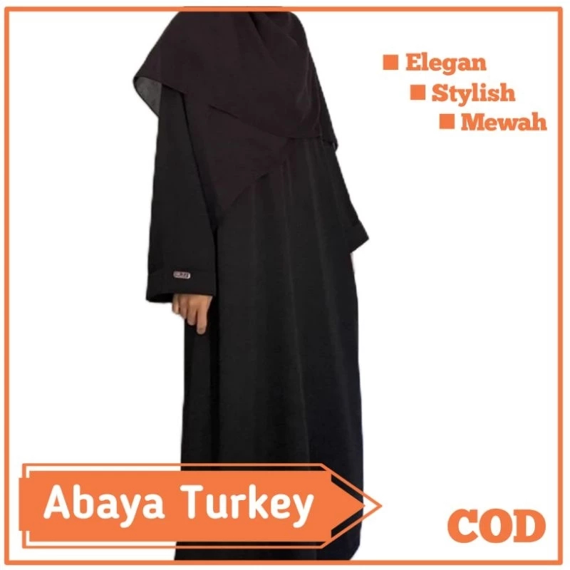Gamis Polos Stylish | Abaya Polos Turki & Arab | Fashion Muslimah | Gamis Hitam |Abaya