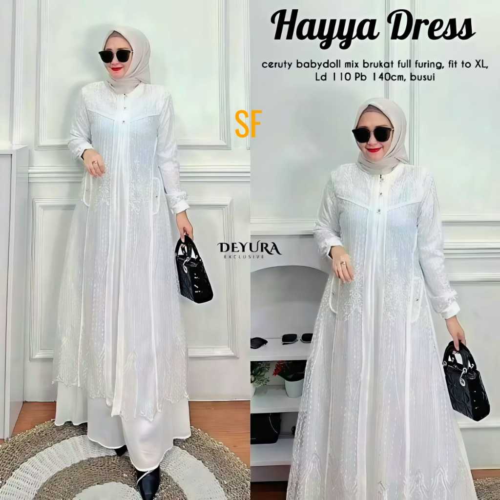 ALVI HAYYA DRES GAMIS SPESIAL LEBARAN 2025 BAHAN PURING KRINKLE DAN BARUKAT MEWAH