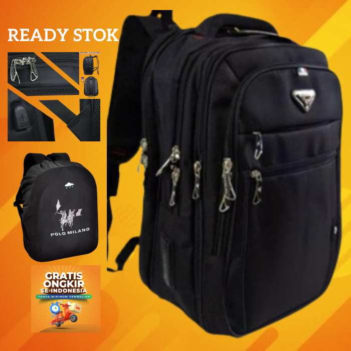 BEST SELLER TERBARU - Polo Milano Tas Polo Original 100% Backpack Polo Tas Rangsel Pria Wanita Tas