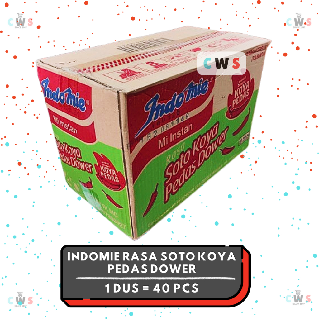 

INDOMIE Soto Koya Pedas Dower Mi Instan dengan Koya Pedas BARU - 1 Dus / 40 Pcs