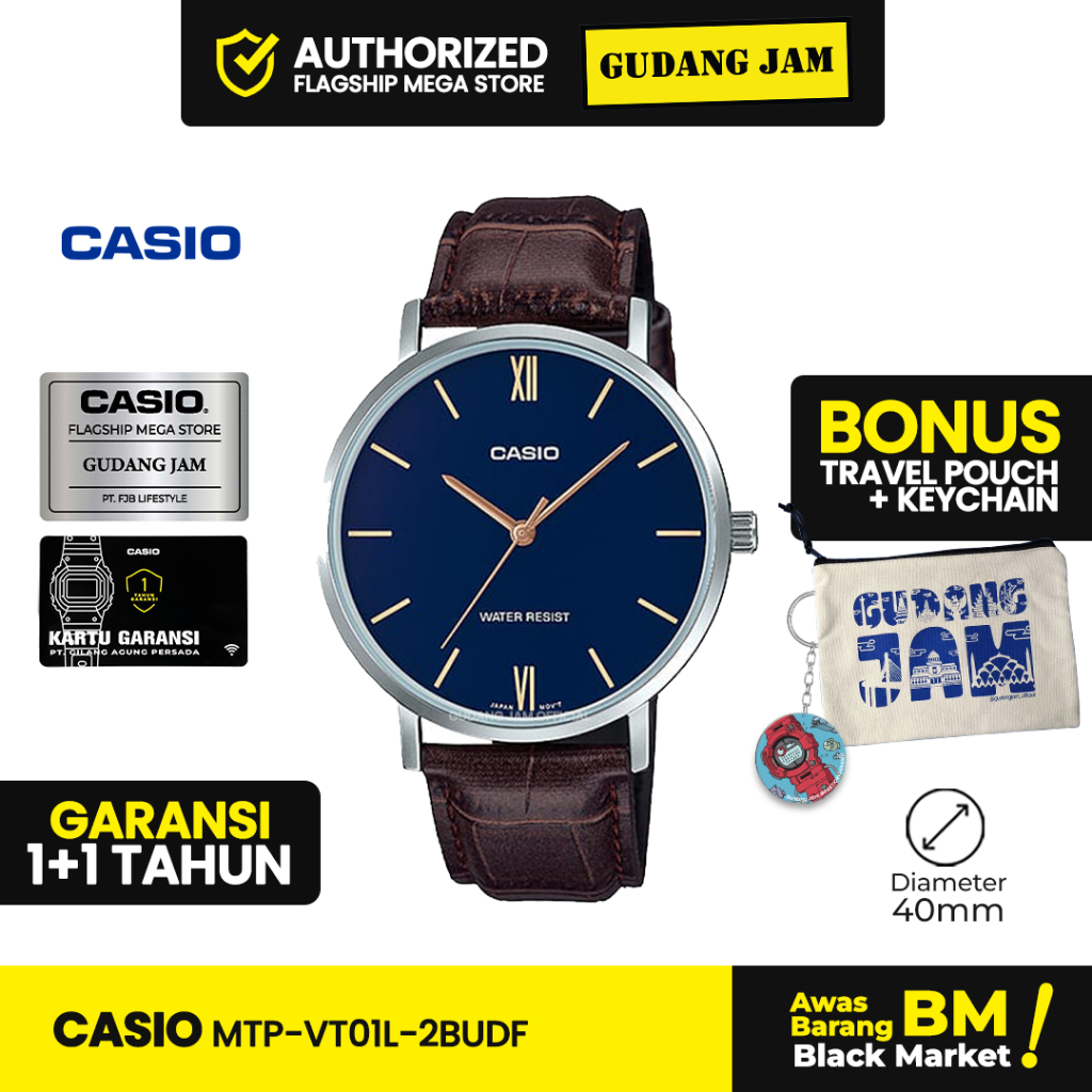 Jam Tangan Casio MTP-VT01L-2BUDF MTP-VT01L MTP-VT01 MTPVT01L MTP VT01L