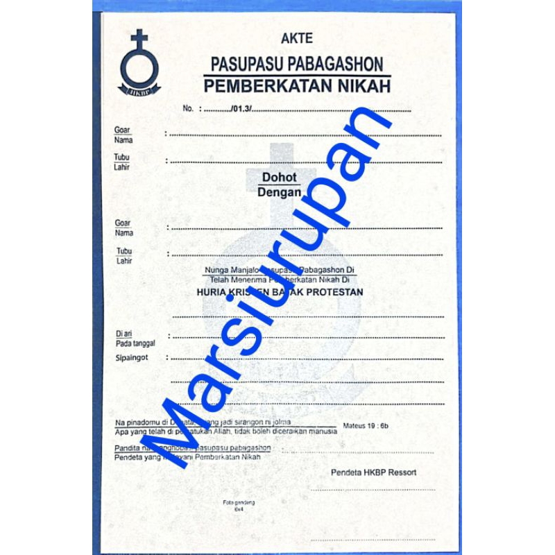 

Blanko Kosong Pasupasu Pabagashon/Pemberkatan Nikah HKBP