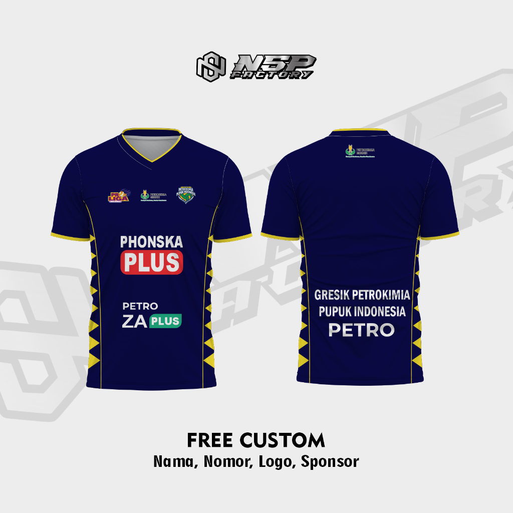 JERSEY PROLIGA PETROKIMIA GRESIK PETRO BISA CUSTOM NAMA DAN NOMOR GRATIS